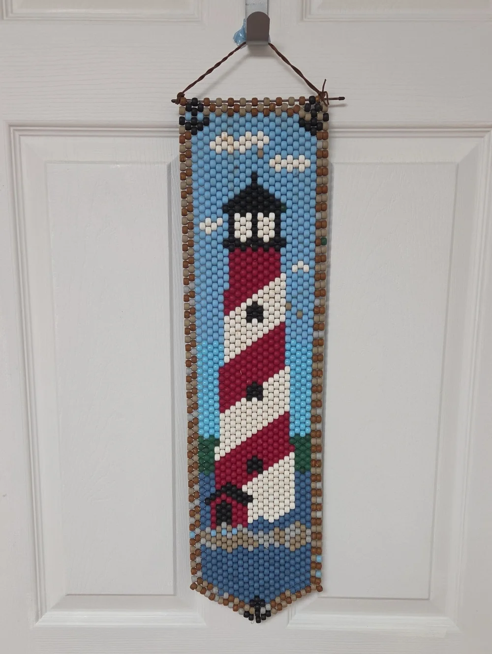 The Beadery Craft Beaded Wall Bell Pull -Lighthouse